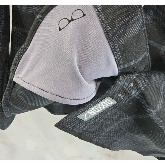 Dixxon Flannel Shirt Womens Small Black Plaid Button Up The 45 Long Sleeve Poly - Picture 11 of 14